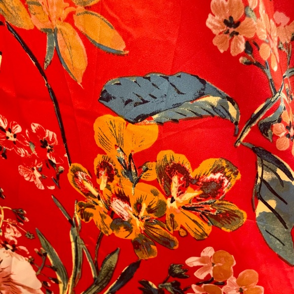 NWT - Lulu’s red floral high-low faux wrap dress - size large - Picture 10 of 13